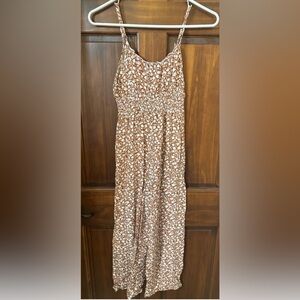 SHEIN Burnt Orange Floral Jumpsuit